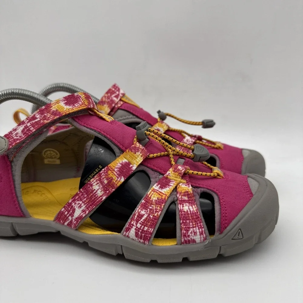Keen Hiking Sandals Youth 7 Seacamp II CNX Pink Hook & Loop Tie Dye 1026320